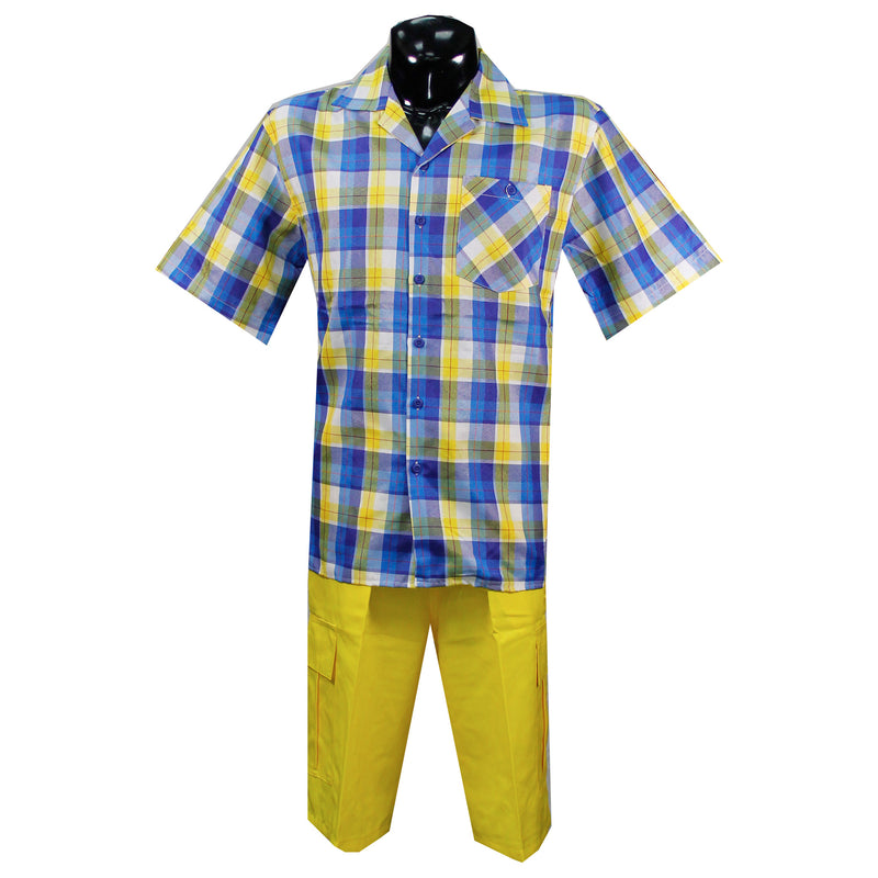 Blue/Yellow 2PC Plaid Set