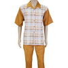 Checkered Cognac Montique 2PC Set