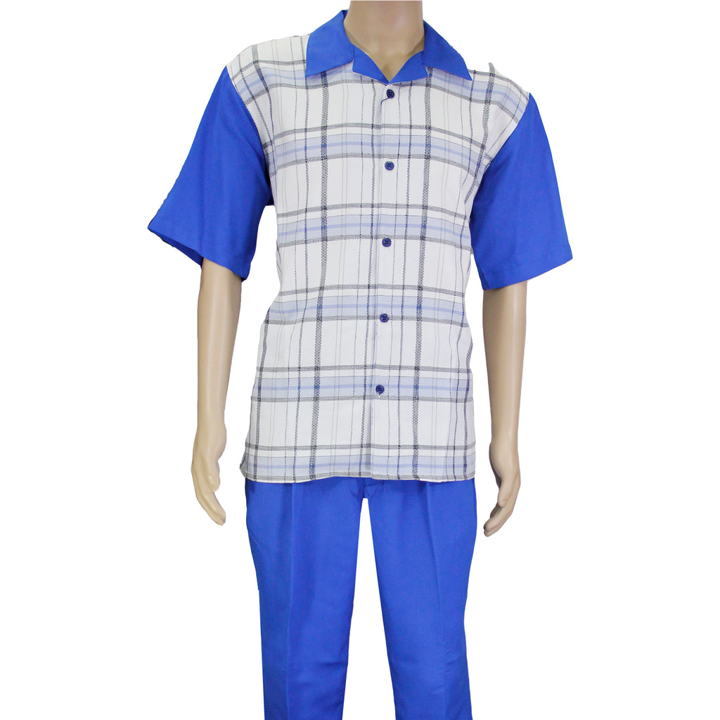 Checkered Blue Montique 2PC Set