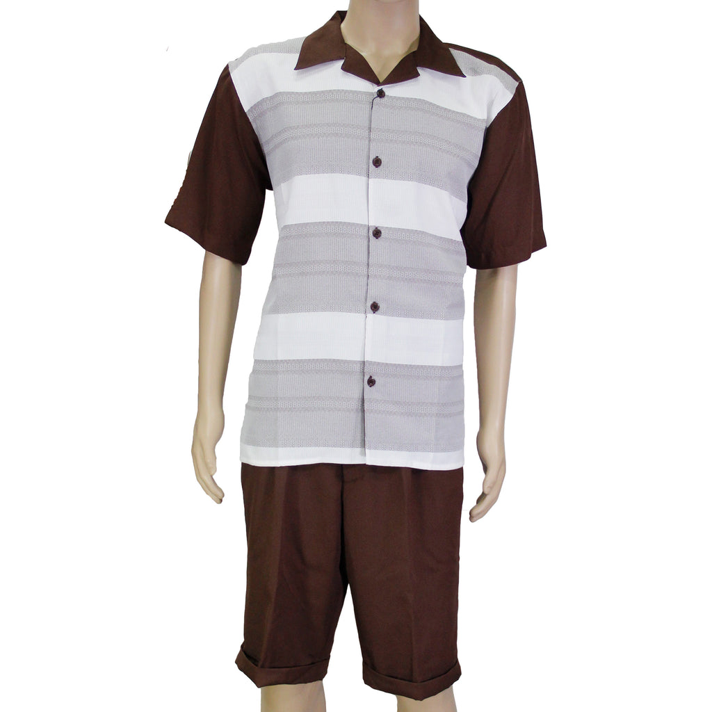 Brown Montique 2PC Short Set