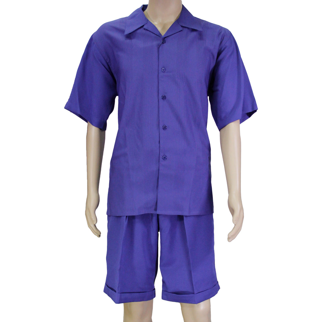 Purple Stripe Montique 2PC Short Set