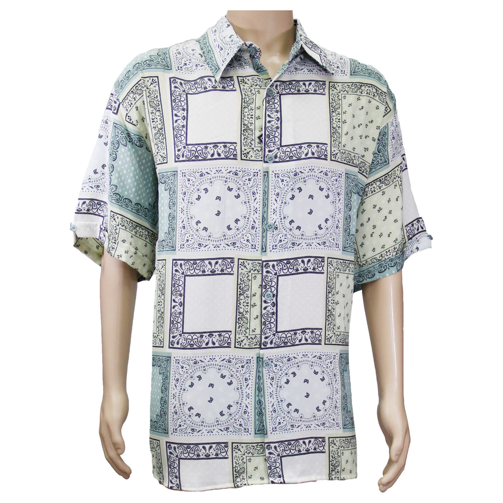 Teal Paisley Pronti Button Down Shirt (Big Men)