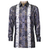 Black Micro Stripe Foil Printed Casual Button Down