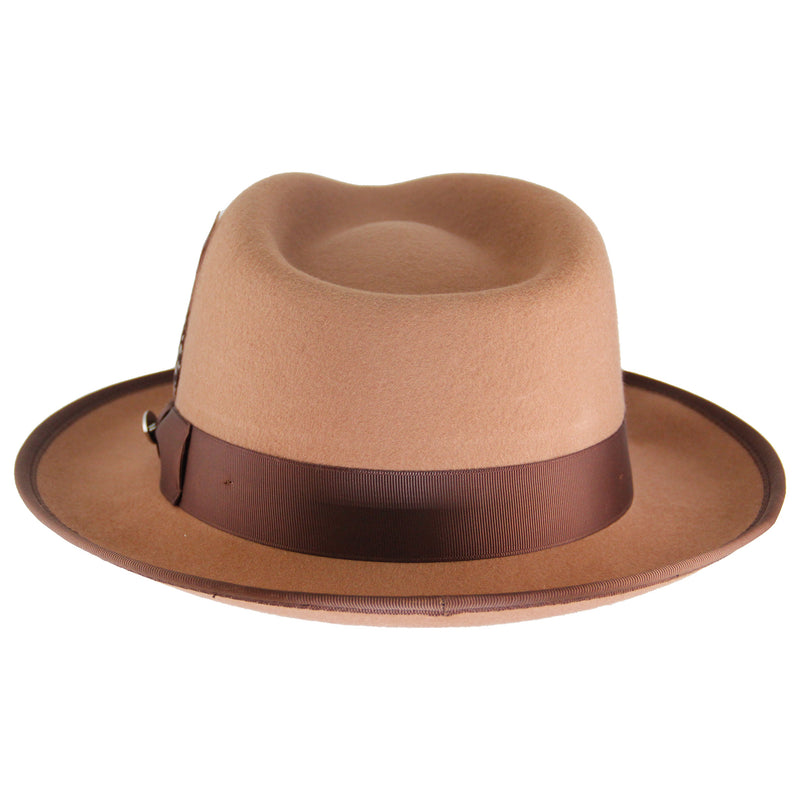 Brown two-tone wool felt fedora