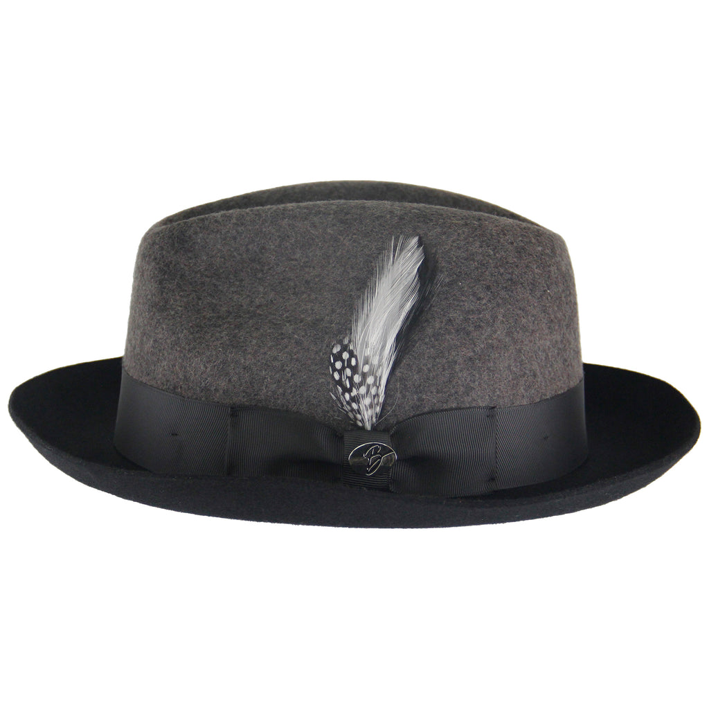 Grey two-tone wool felt fedora