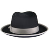 Black two-tone wool felt fedora