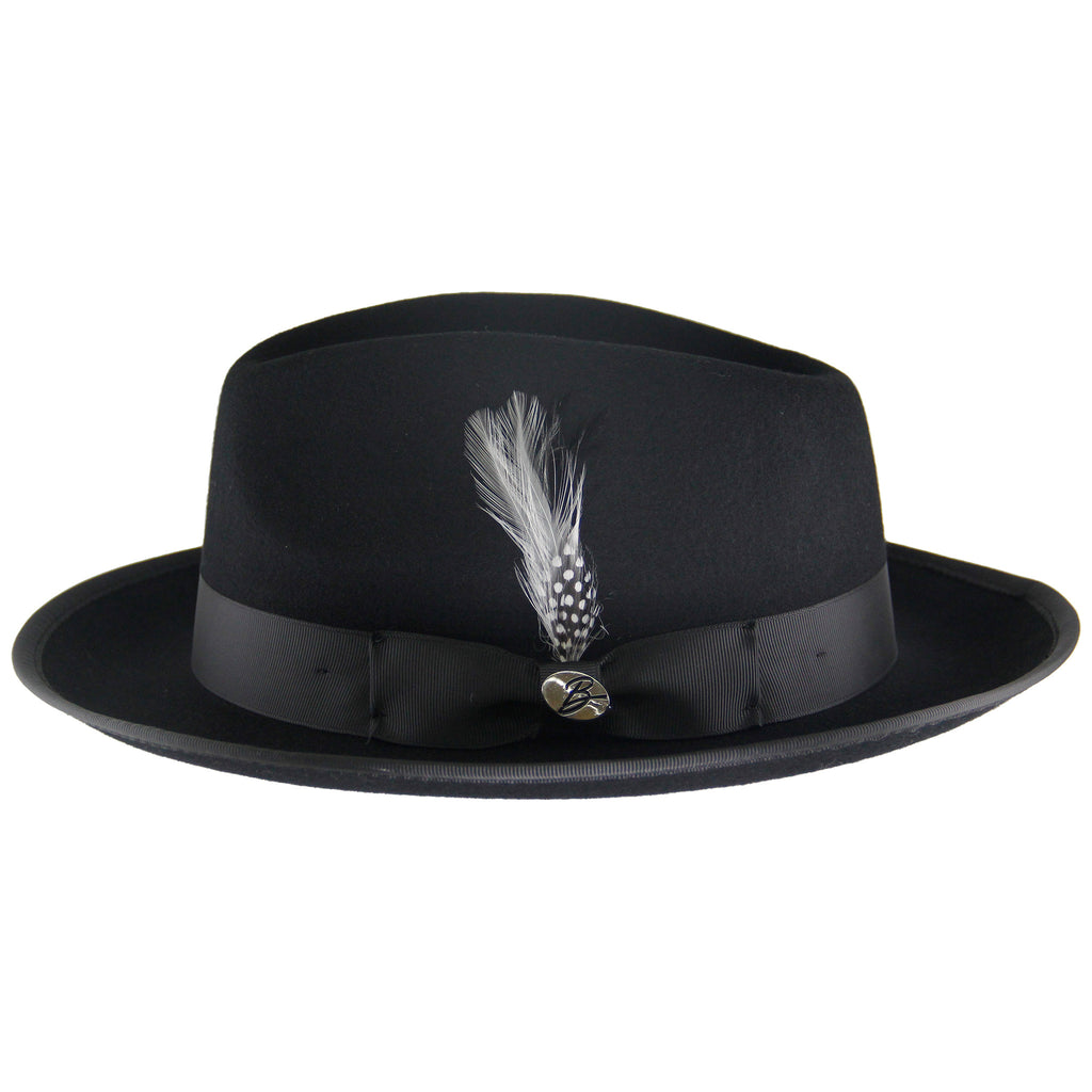 Black wool felt fedora