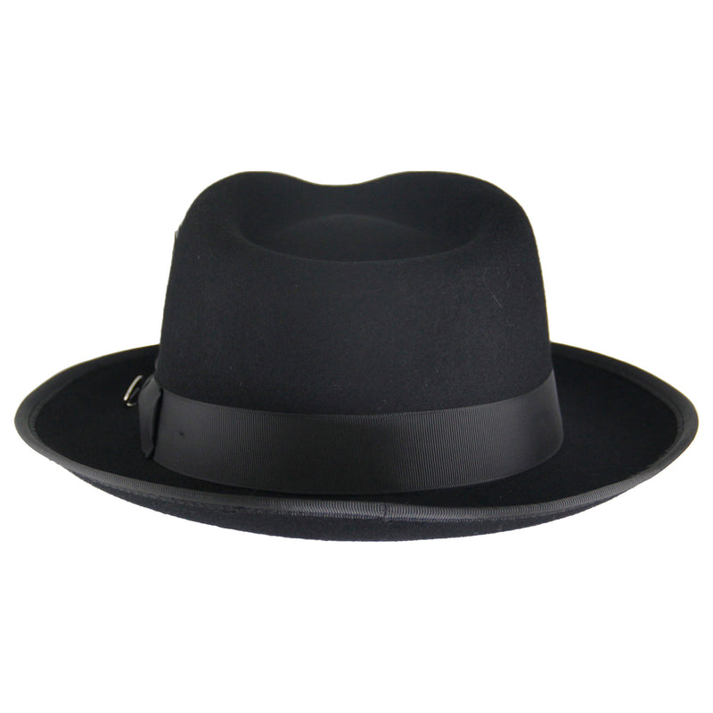 Black wool felt fedora