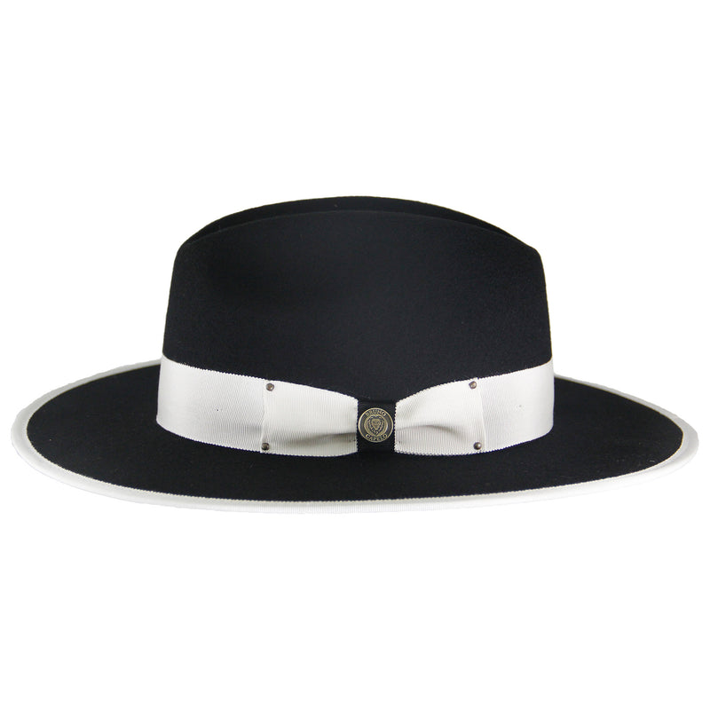 Black two-tone wool felt fedora