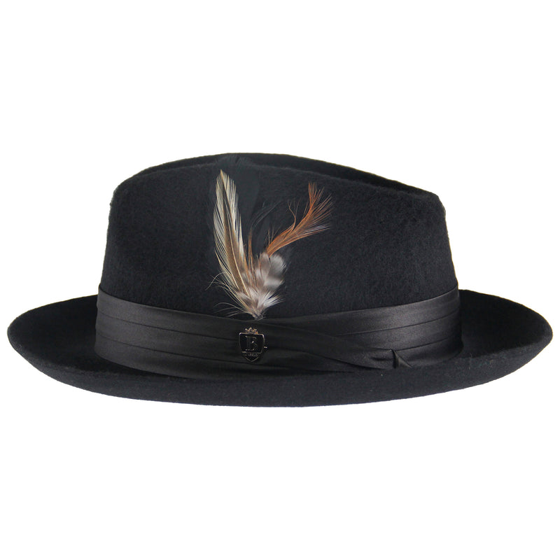 Black wool felt fedora