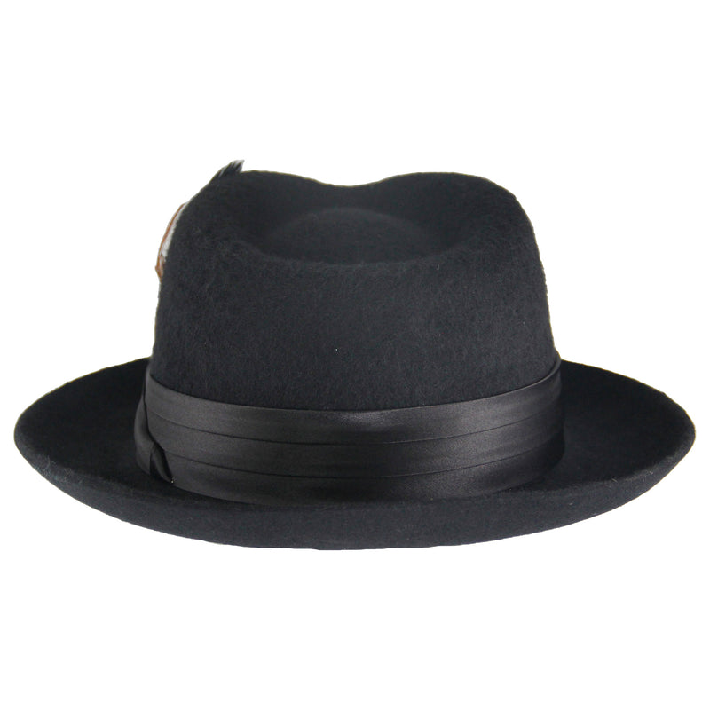 Black wool felt fedora