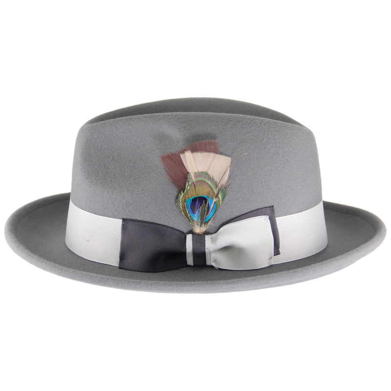 Grey wool felt fedora