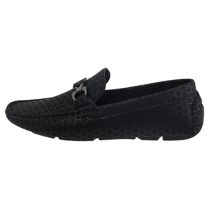 Black Hexagon Slip On Driving Mock