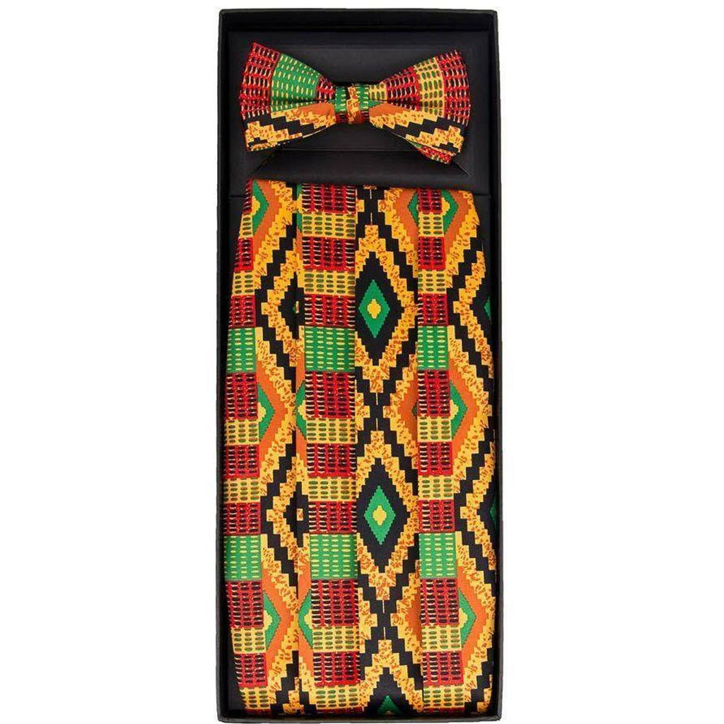 African Design-Kente Cummerbund with matching Bow Tie #3